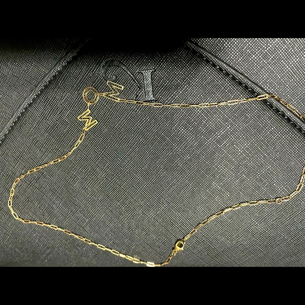 14 k gold designer K Kane MOM necklace